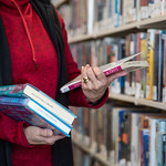 lady holding books