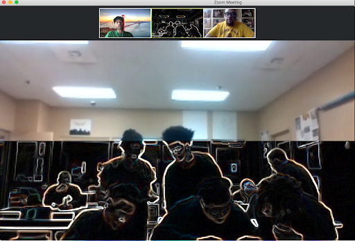 Youth at detention engaging in a digital workshop