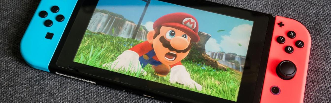 Nintendo Switch showing a mario game