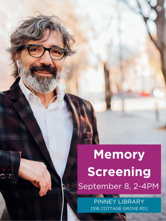 Memory Screening at Pinney Library September 8 hosted in partnership with ADRC