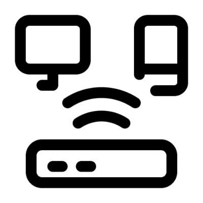 Router signal connecting to different electronic devices