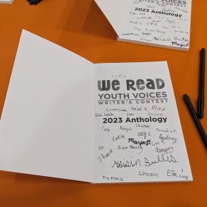 We Read Youth Voices Anthology Author Reception at Wisconsin Book Festival Fall Celebration October 2023 signed copy
