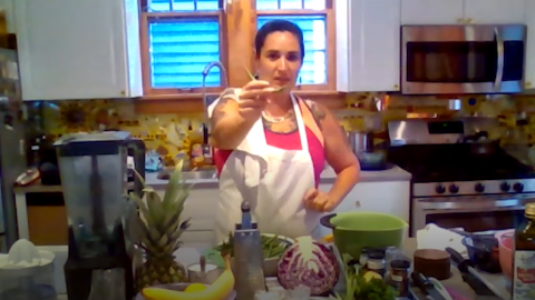Thumbnail from Chef Lily video for Turkey Wraps, Green Bean Fries and Tropical Chia Smoothie