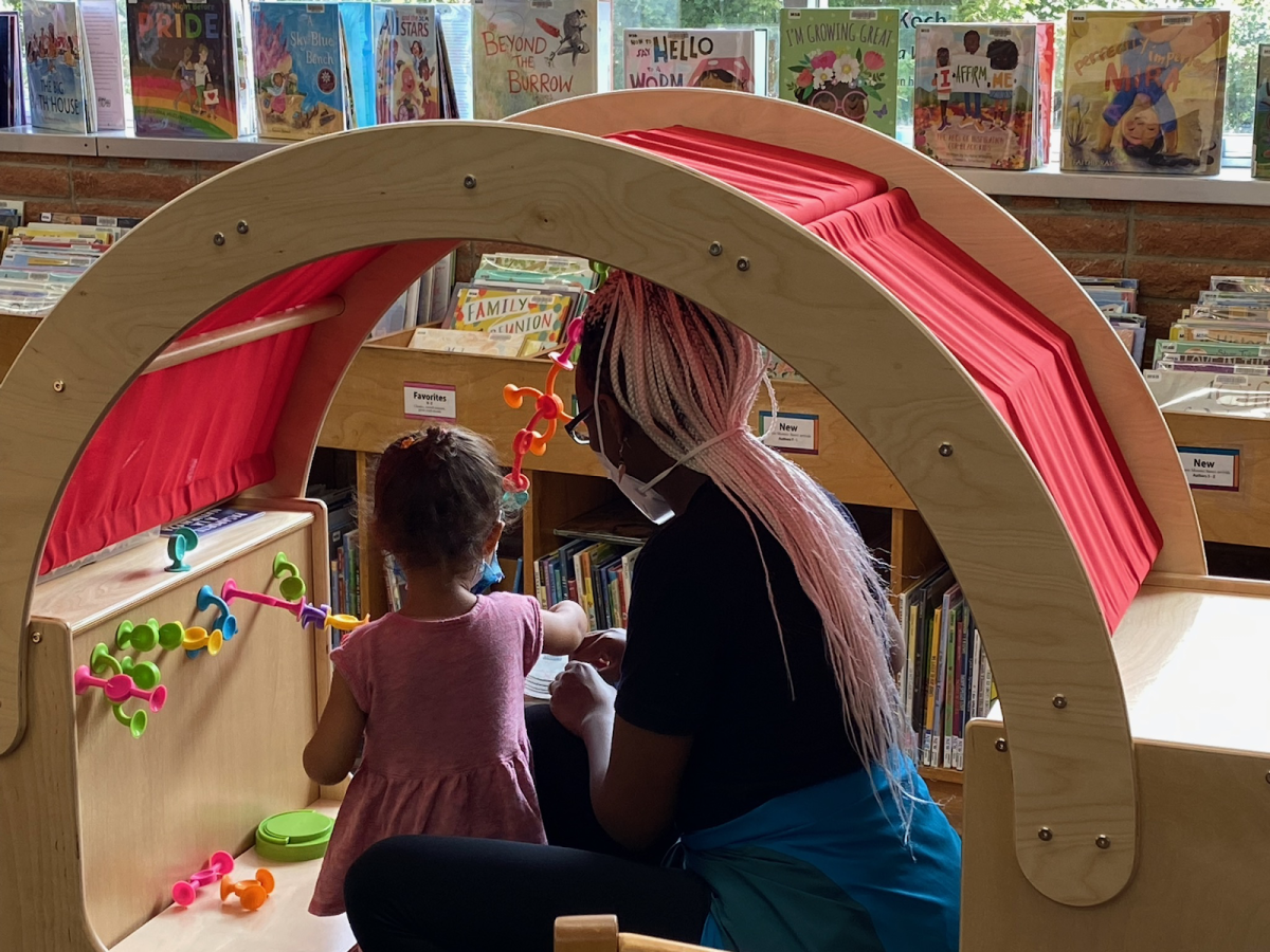 Play space for kids at Monroe Street Library