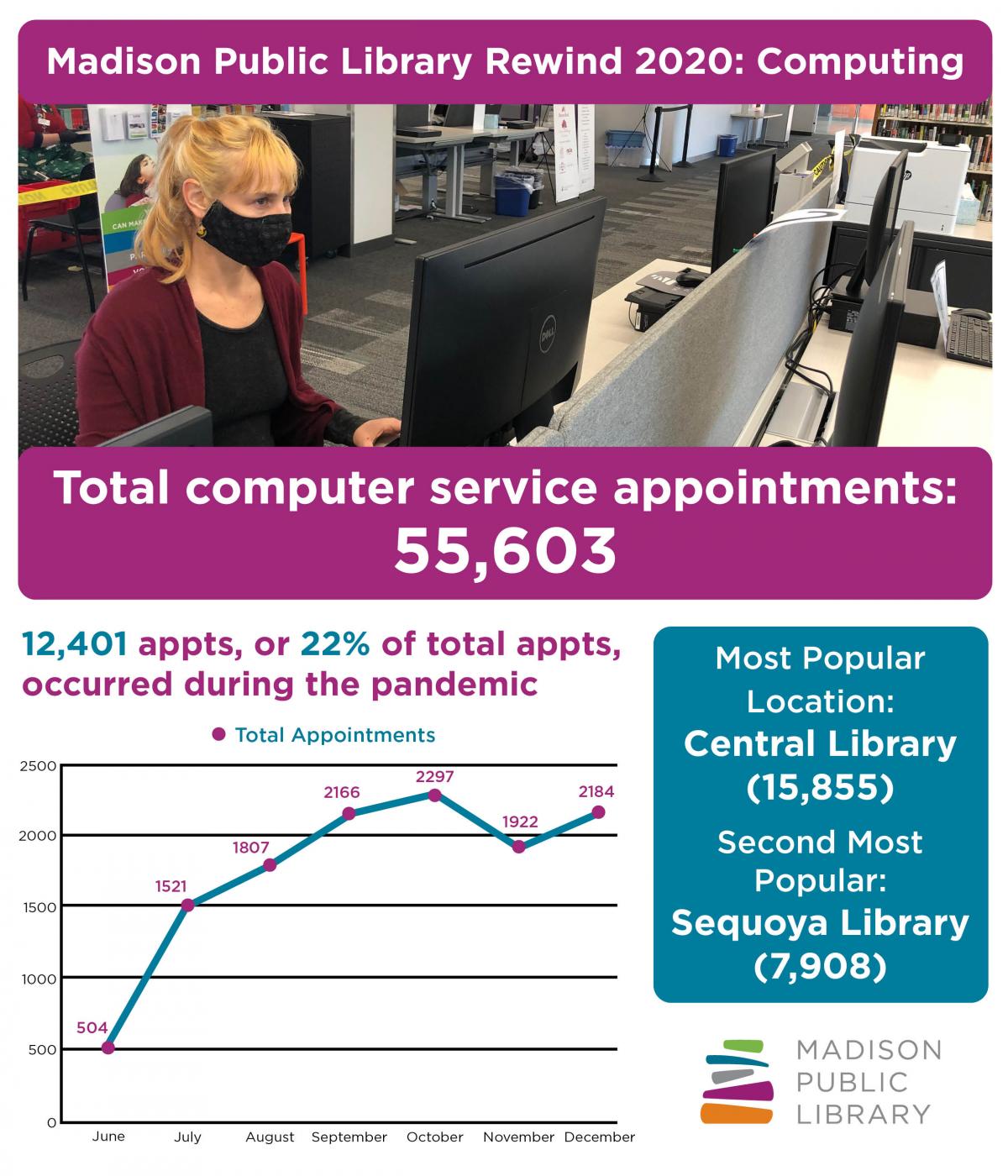 2020 Computer Service statistics from Madison Public Library