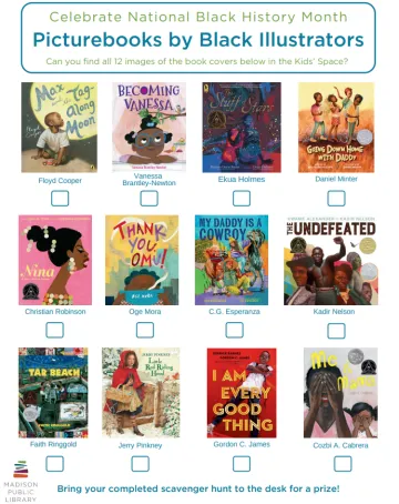 Black Illustrators Scavenger Hunt Black History Month 2025.PNG Black Illustrators Scavenger Hunt Black History Month 2025