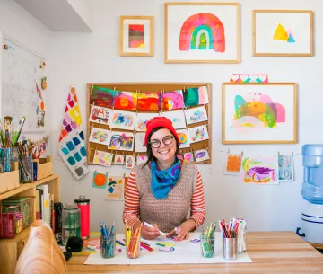 artist in an art studio artist in an art studio