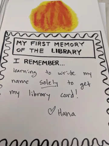 My First Library Memory 150th Anniversary Testimonial Responses (20).jpg My First Library Memory 150th Anniversary Testimonial Response Library Card Name Writing