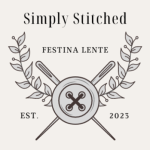 Logo: Simply Stitched, Festina Lente, Est. 2023