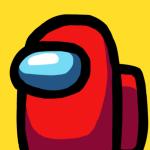 among-us.jpg character in red space suit on a yellow background
