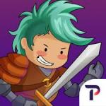 masterswords.jpg kid with green hair and a determined grin is wearing armor and carrying a sword