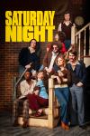 "Saturday Night" movie poster, featuring actors portraying the original cast of Saturday Night Live as they stand on the iconic staircase at Studio 8-H "Saturday Night" movie poster, featuring actors portraying the original cast of Saturday Night Live as they stand on the iconic staircase at Studio 8-H